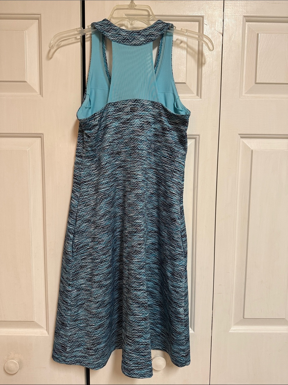 Blue Patterned Racerback Dress - Picture 2 of 7